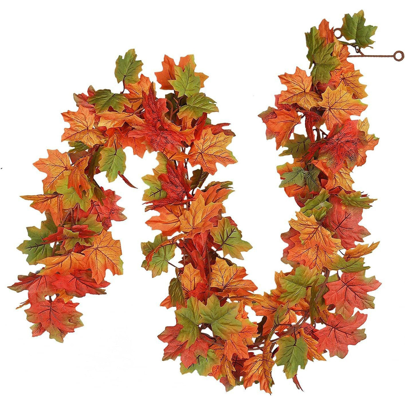 Decorative wreath made of autumn leaves on a white background
