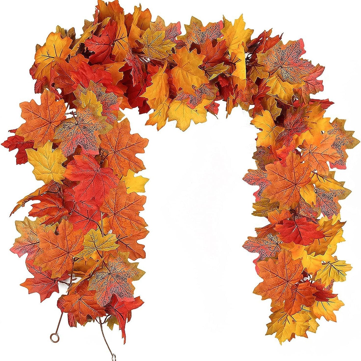 Decorative wreath made of autumn leaves on a white background