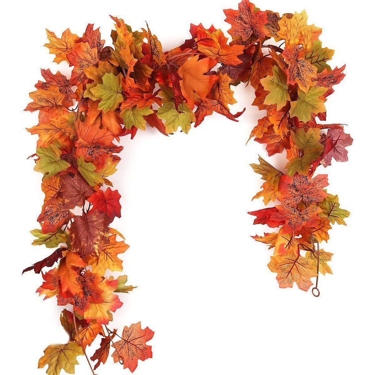 Decorative wreath made of autumn leaves on a white background
