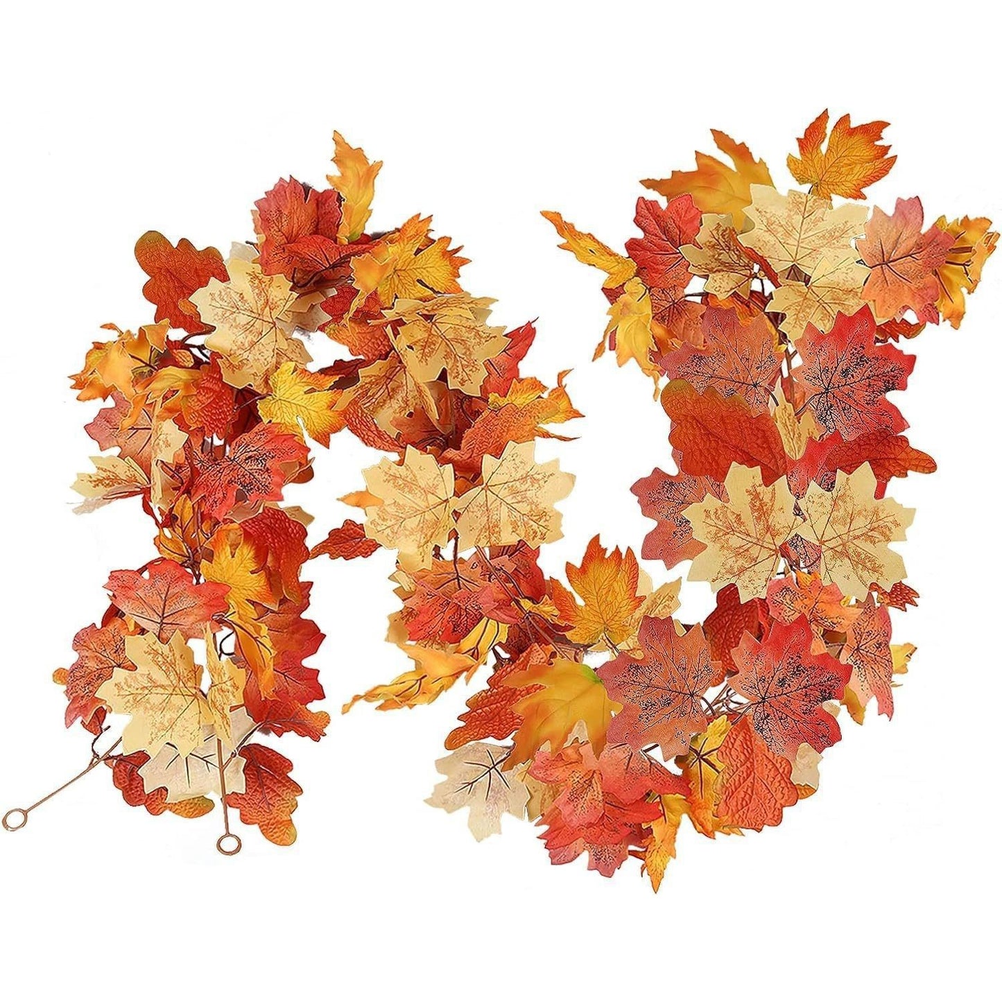 Decorative wreath made of autumn leaves on a white background